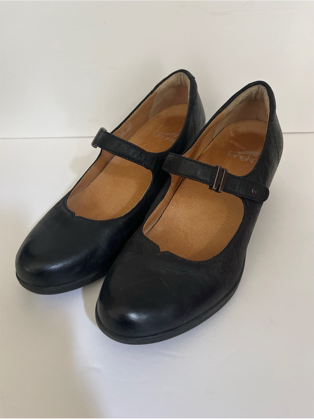 Dansko Callista Black Leather Mary Jane Heels Women’s Size 38